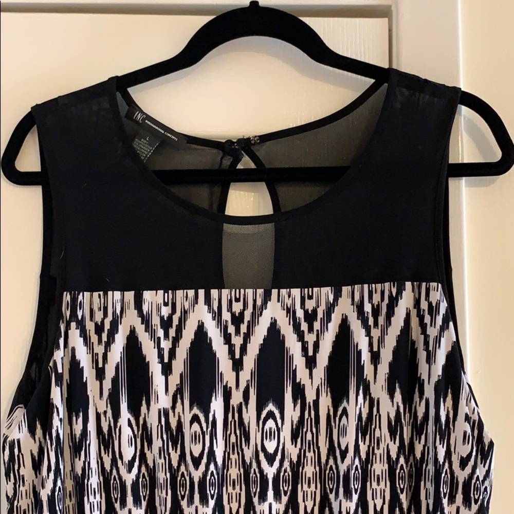 INC Black and white sleeveless jumpsuit